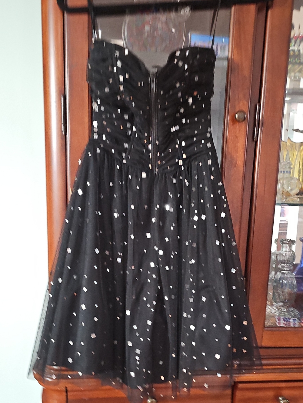 Blondie Nites Vintage Strapless Sequin Fit & Flare Dress Black Size 3